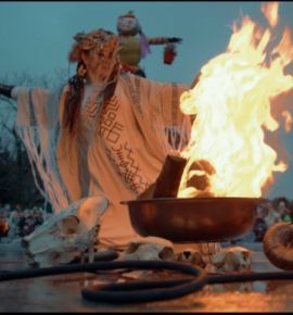 Выступление групп «KaS», «Mashin’ Gun» да “Батька Атаман” и вечернее огненное шоу от Крэсіва” на Масленице в Ботаническом саду