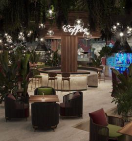 Ресторанные столики и сотни растений. В Минске откроют уникальный фудхолл